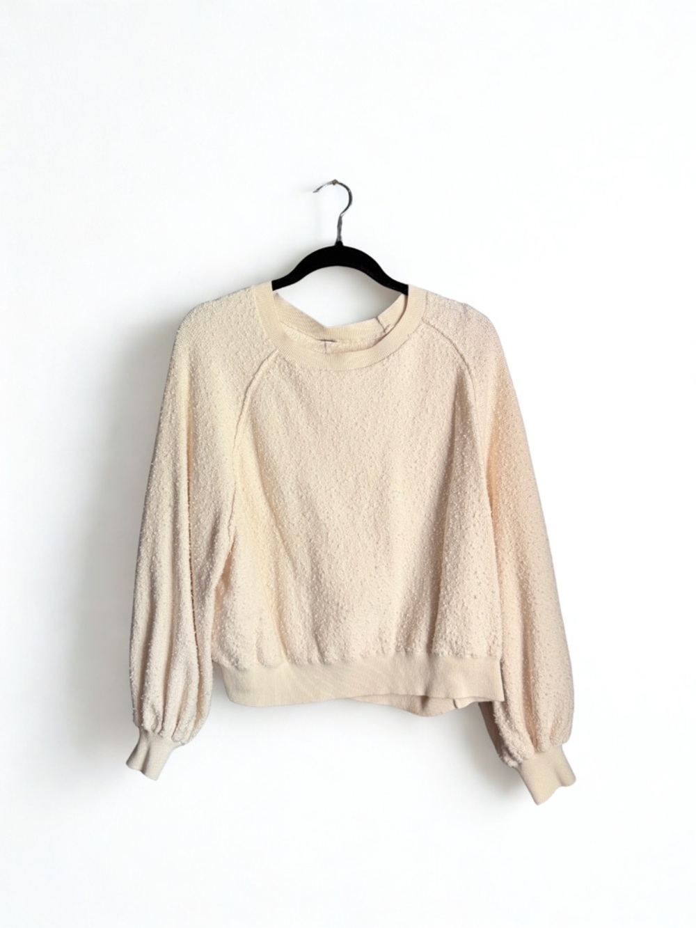 Free People Ivory Loop Knit Pullover